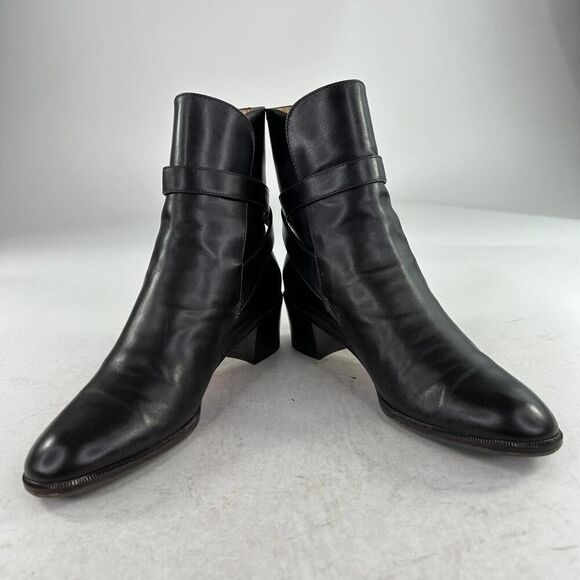 Salvatore Ferragamo Womens Leather Strappy Buckle Ankle Boots US 7 AA Dark Brown - Picture 3 of 10